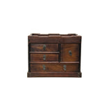 Oriental Small Drawer Burl Pattern Accent Treasure Chest Box GB265S