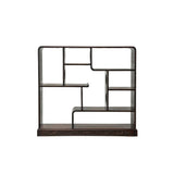 Chinese Brown Stain Wood Rectangular Table Top Display Stand GB273S