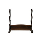 Chinese Brown Wood Horizontal Pen Brush Holder Display Rack GB274S