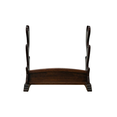 Chinese Brown Wood Horizontal Pen Brush Holder Display Rack GB274S