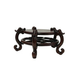 4.75" Dark Brown Round Top 5 Curved Legs Wood Display Stand Riser Easel GB278S