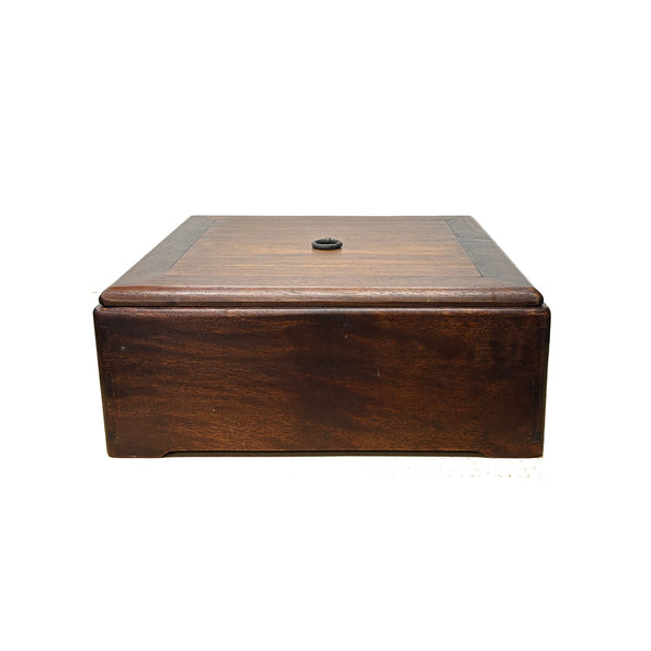 Oriental Plain Surface Brown Natural Wood Small Square Accent Box GB27 ...