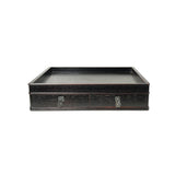 Oriental Small Drawers Dark Brown Rectangular Accent Treasure Chest Box GB282S