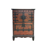 Oriental Brown Black Hardware Drawers Accent Storage Cabinet GB288S