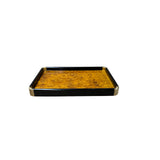 Chinoiseries Golden Brown Burl Rectangular Wood Accent Tray GB313S