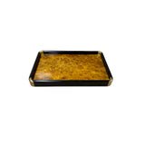 Chinoiseries Golden Brown Burl Rectangular Wood Accent Tray GB318S
