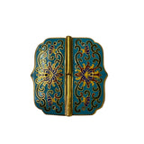 2 Sets Turquoise Enamel Cloisonne Butterfly Hinges Metal Decor Plaque Art GB351S