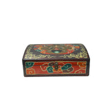 Oriental Rectangular Black Color Kirin Dragon Accent Box GB608S