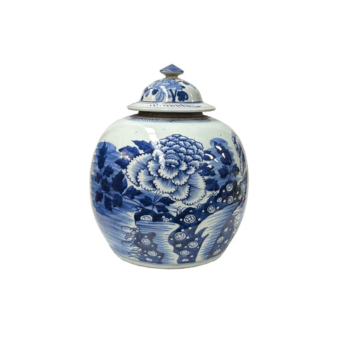 Oriental Blue White Big Flower Porcelain Large Ginger Jar GB631S / gb578