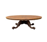 Vintage Estate Burl Walnut Wood Large Oval Low Coffee Table GB648S
