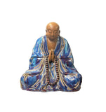 Fine Chinese Shiwan-Style Ceramic Luohan Amitabha in Deep Sea Glaze GB653S
