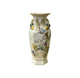 Chinese Scenery Graphic Hexagonal White Porcelain Art Vase GB660S