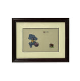 Vintage Embroidery Puppy Dog Rectangular Framed Art GB664S