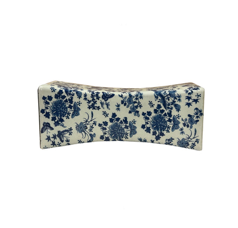 Chinese Blue White Porcelain Flowers Pillow Shape Display Art GB665S