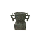 Vintage Style Ancient Ritual Bronze Vessel Display Art GB698S