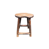 Vintage Rustic Unique Shape Four Legs Wood Stool Side Table GB699S