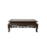 Rectangular Natural Wood Pattern Brown Open Work Table Top Display Stand Easel GB702S