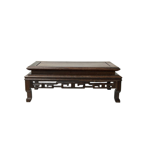 Rectangular Natural Wood Pattern Brown Open Work Table Top Display Stand Easel GB702S
