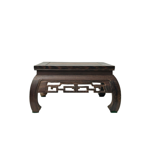 Square Natural Wood Pattern Brown Open Work Table Top Display Stand Easel GB703S