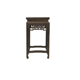 Square Tall Natural Wood Pattern Brown Open Work Table Top Display Stand Easel GB704S