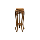 Oriental Vintage Style Light Brown Wood Plant Stand Pedestal Table GB710S
