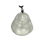 Clear Crystal Glass Artistic Happy Laughing Buddha Pendant GB720S