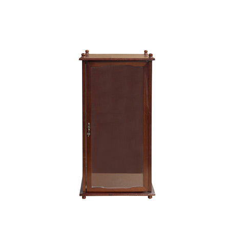 Vintage Square Brown Frame Glass Door Display Case Box GB723S