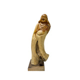 Natural Cypress Wood Root Carved Artistic Happy Buddha Figure GB730S