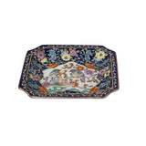 Vintage Deep Blue Flower Birds Square Ceramic Display Tray GB731S