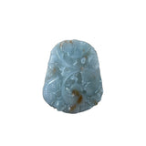 Natural Jade Stone Carved Buddha Fishes Lotus Leaf Display Pendant Art GB739S