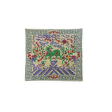 Asian Rectangular Green Kirin Bats Blossom Flower Fabric Display Art GB740S