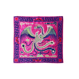 Asian Square Magenta Phoenix Bats Blossom Flower Fabric Display Art GB753S