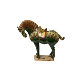 Oriental Ceramic Sancai Green Brown Beige Fengshui Artistic Figure GB754S