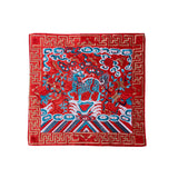 Asian Square Red Golden Kirin Bats Yu Ri Edge Fabric Display Art GB761S