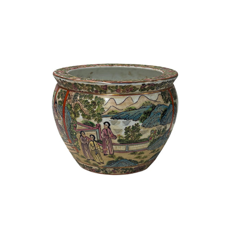 Vintage Chinese Canton Famille Rose Enamel Small Porcelain Pot GB767S