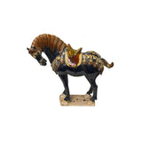 Oriental Ceramic Sancai Blue Brown Beige Fengshui Artistic Figure GB787S