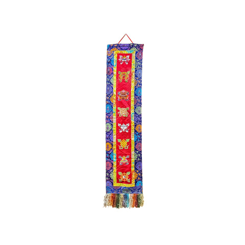 Vintage Tibetan Style Treasure Symbol Wall Hanging Tapestry Fabric Art GB789S