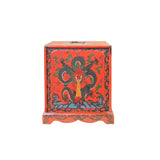 Vintage Distressed Chinese Red Dragon Graphic Drawers Chest GB800S