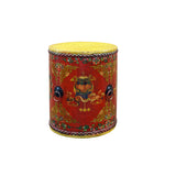 Oriental Tibetan Style Red Auspicious Flower Motifs Drum Table GB810S