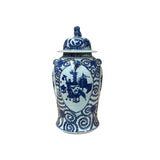 20" Chinese Blue White Flower Vases Scroll Leafy Pattern Porcelain Temple General Jar GB818S