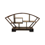 Large Size Chinese Dark Brown Fan Shape Display Curio Stand Easel GB822S