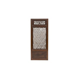 Vintage Dark Brown Geometric Lattice Rectangular Wood Panel GB824S