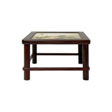 Square Dream Stone Inlaid Rosewood Round Legs Display Stand GB838S