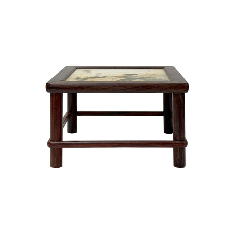 Square Dream Stone Inlaid Rosewood Round Legs Display Stand GB838S