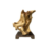 Cypress Root Wood Carved Irregular Happy Buddha Statue Artistic Figure GB844S