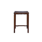 Vintage Oriental Simple Geometric Apron Rectangular Brown Side Table GB848S