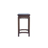 Vintage Oriental Simple Geometric Apron Square Brown Side Table GB850S