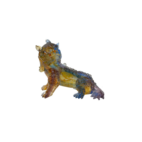 Mixed Color Crystal Glass Mythical Pixiu Fengshui Art Figure GB891S