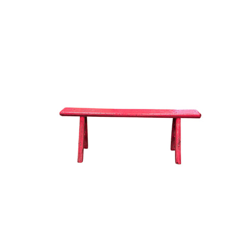 Bright Pink Wood Grain Rectangle Long Slim Stool Bench Side Table GB900S