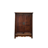 19.5" Natural Wood Pattern Brown 2 Doors Small Cabinet Chest GB249S